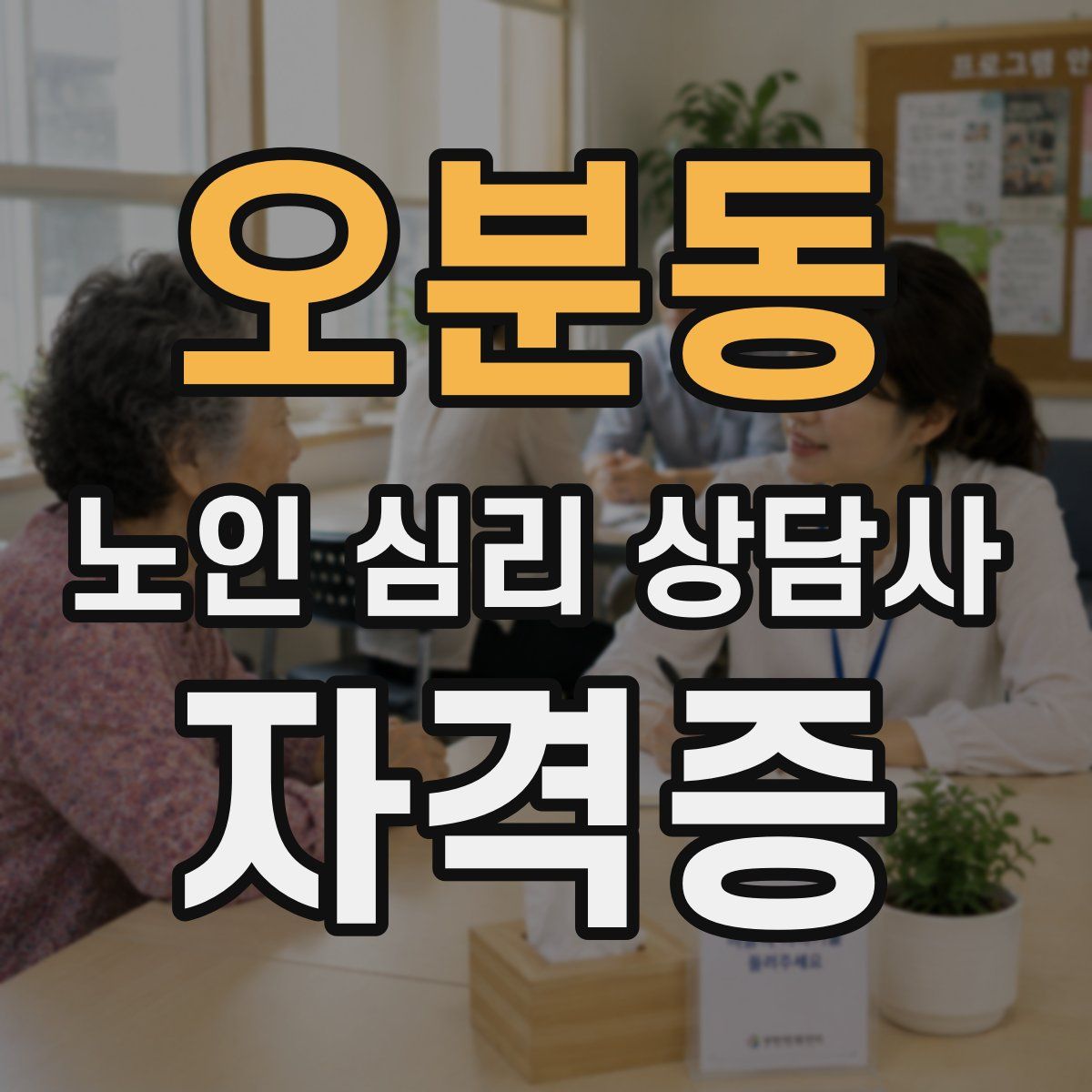 오분동 노인 심리 상담사 자격증