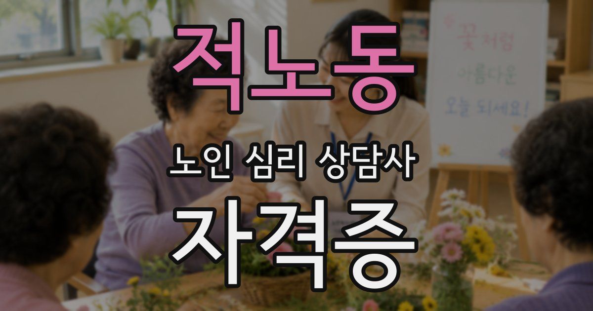 적노동 노인 심리 상담사 자격증