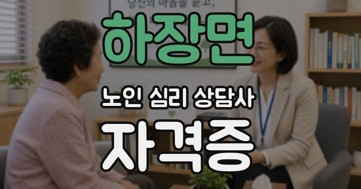 하장면 노인 심리 상담사 자격증