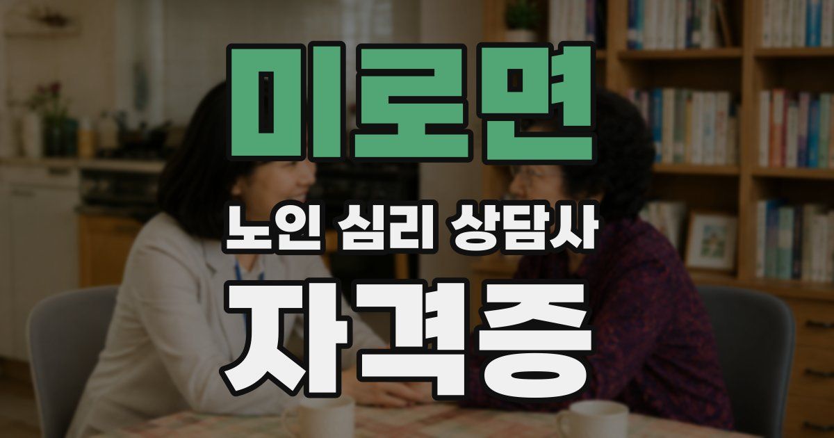 미로면 노인 심리 상담사 자격증