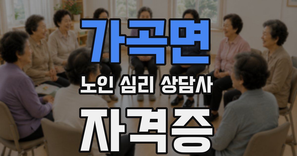 가곡면 노인 심리 상담사 자격증