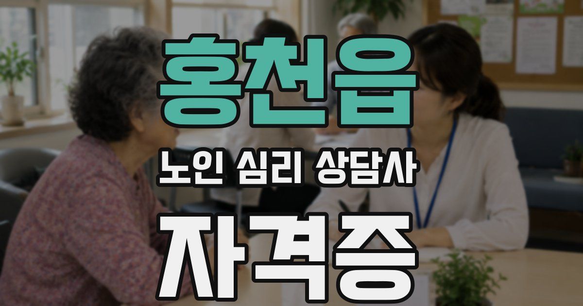 홍천읍 노인 심리 상담사 자격증