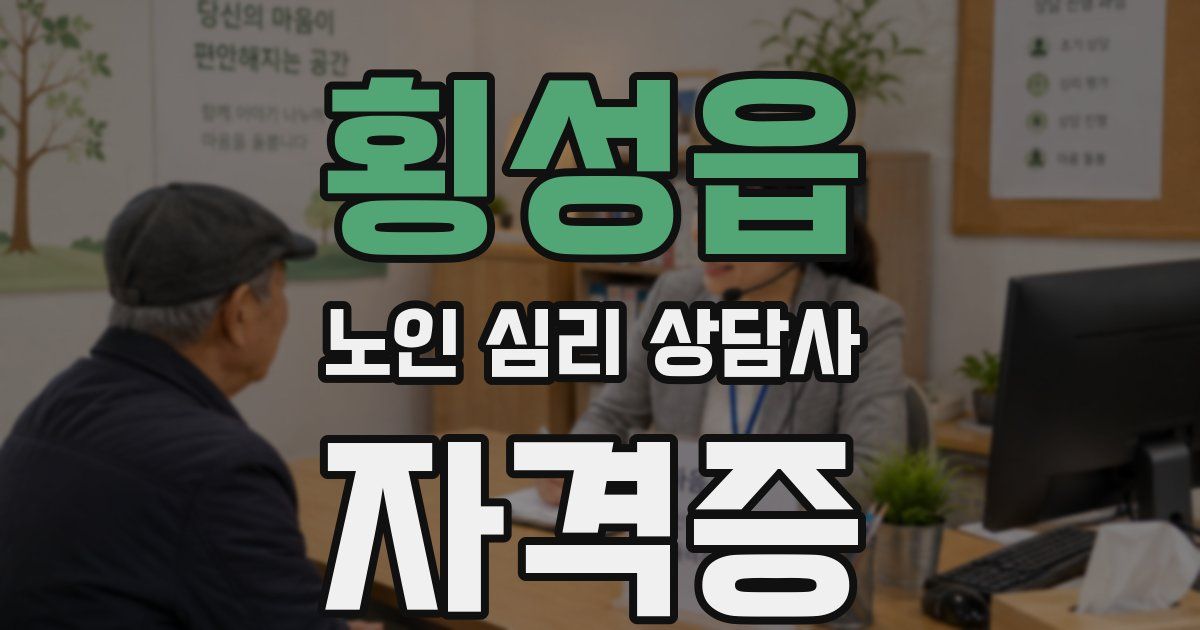 횡성읍 노인 심리 상담사 자격증