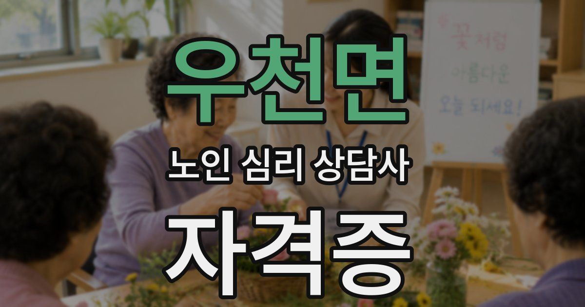 우천면 노인 심리 상담사 자격증