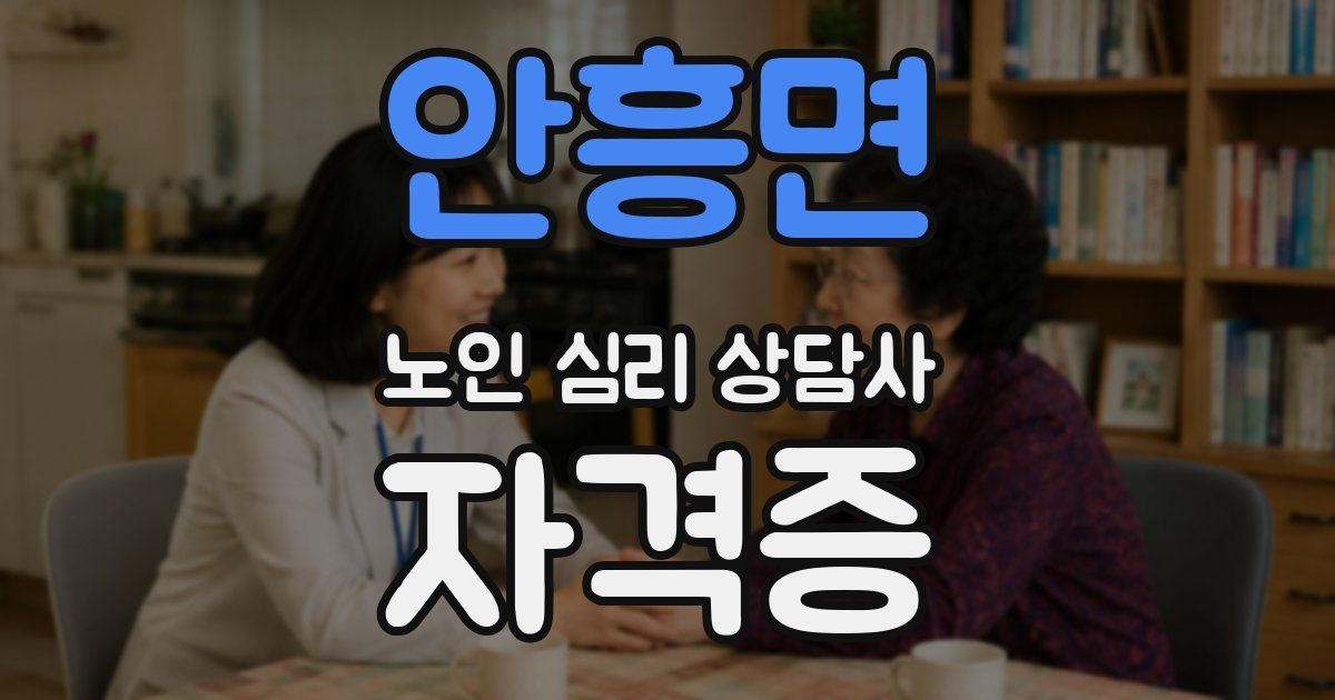 안흥면 노인 심리 상담사 자격증