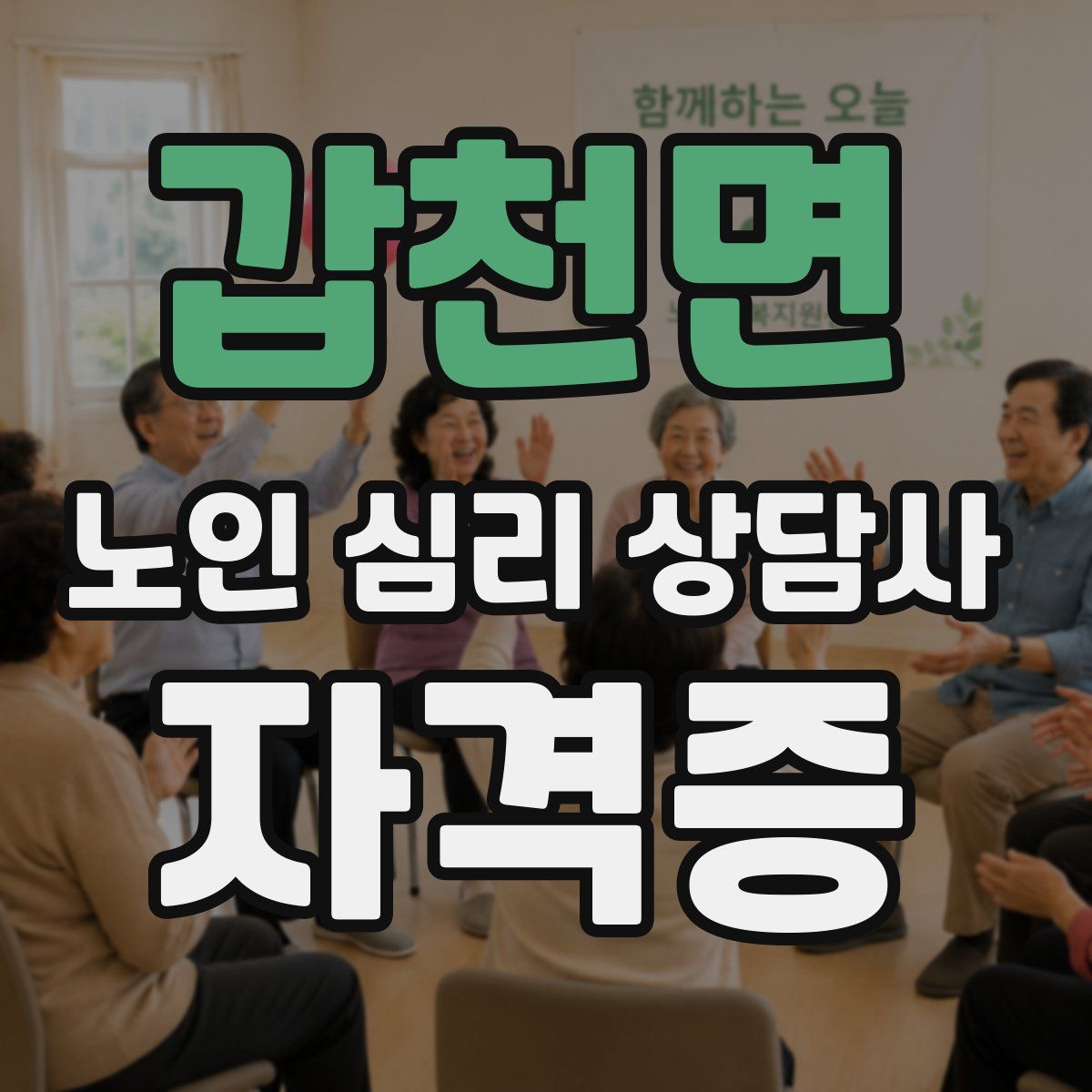갑천면 노인 심리 상담사 자격증