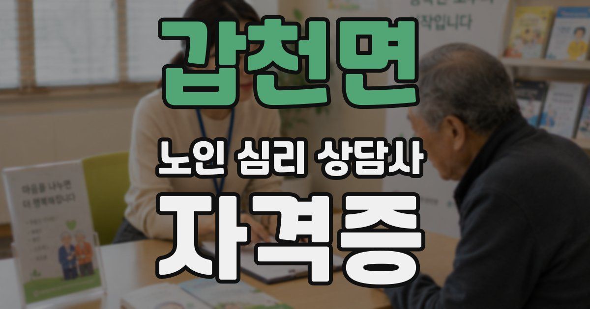 갑천면 노인 심리 상담사 자격증