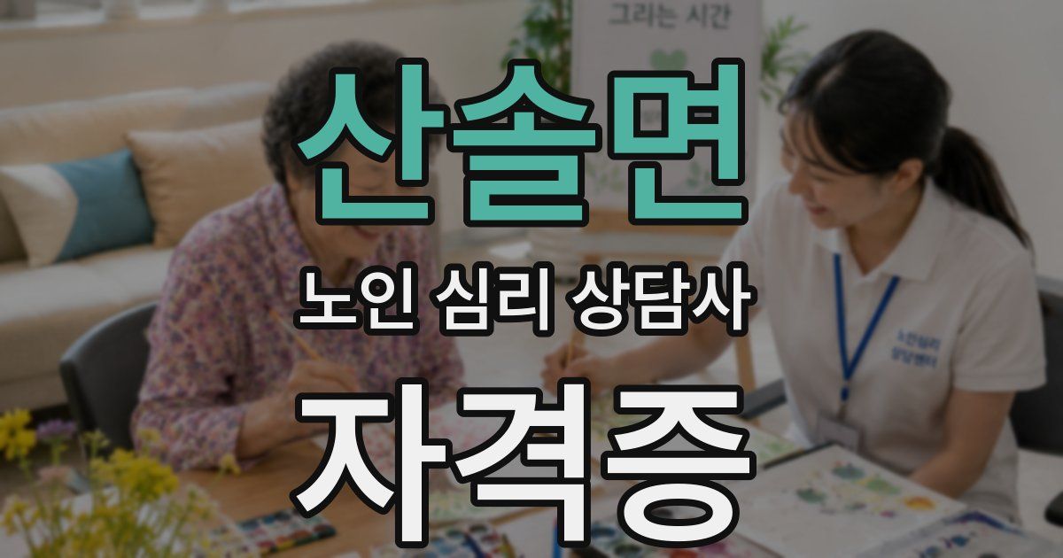 산솔면 노인 심리 상담사 자격증