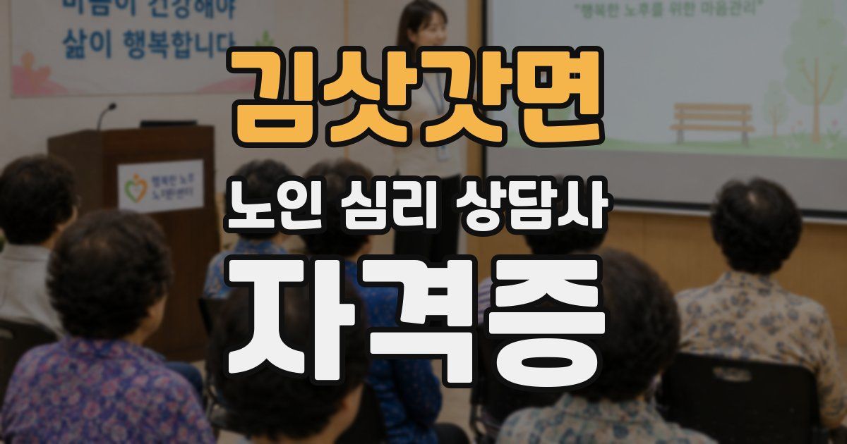 김삿갓면 노인 심리 상담사 자격증