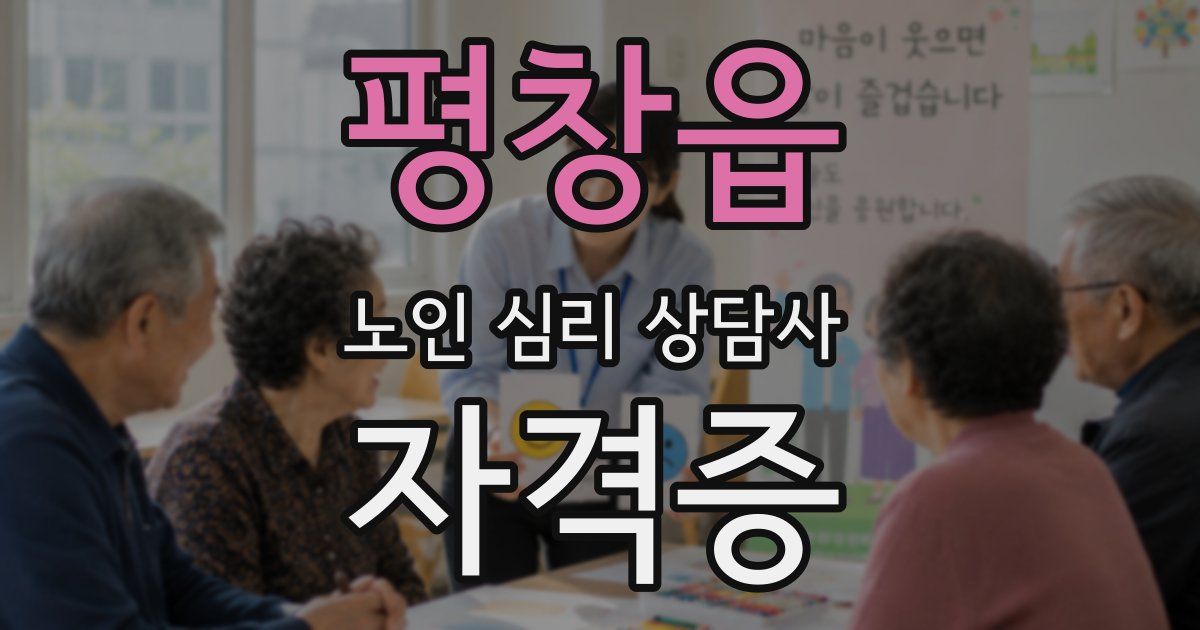 평창읍 노인 심리 상담사 자격증