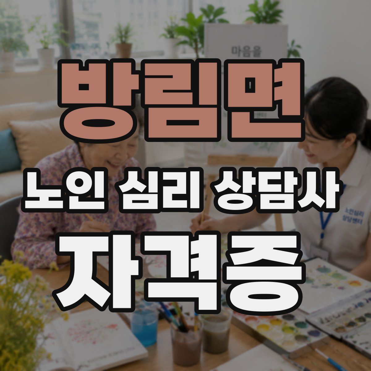 방림면 노인 심리 상담사 자격증