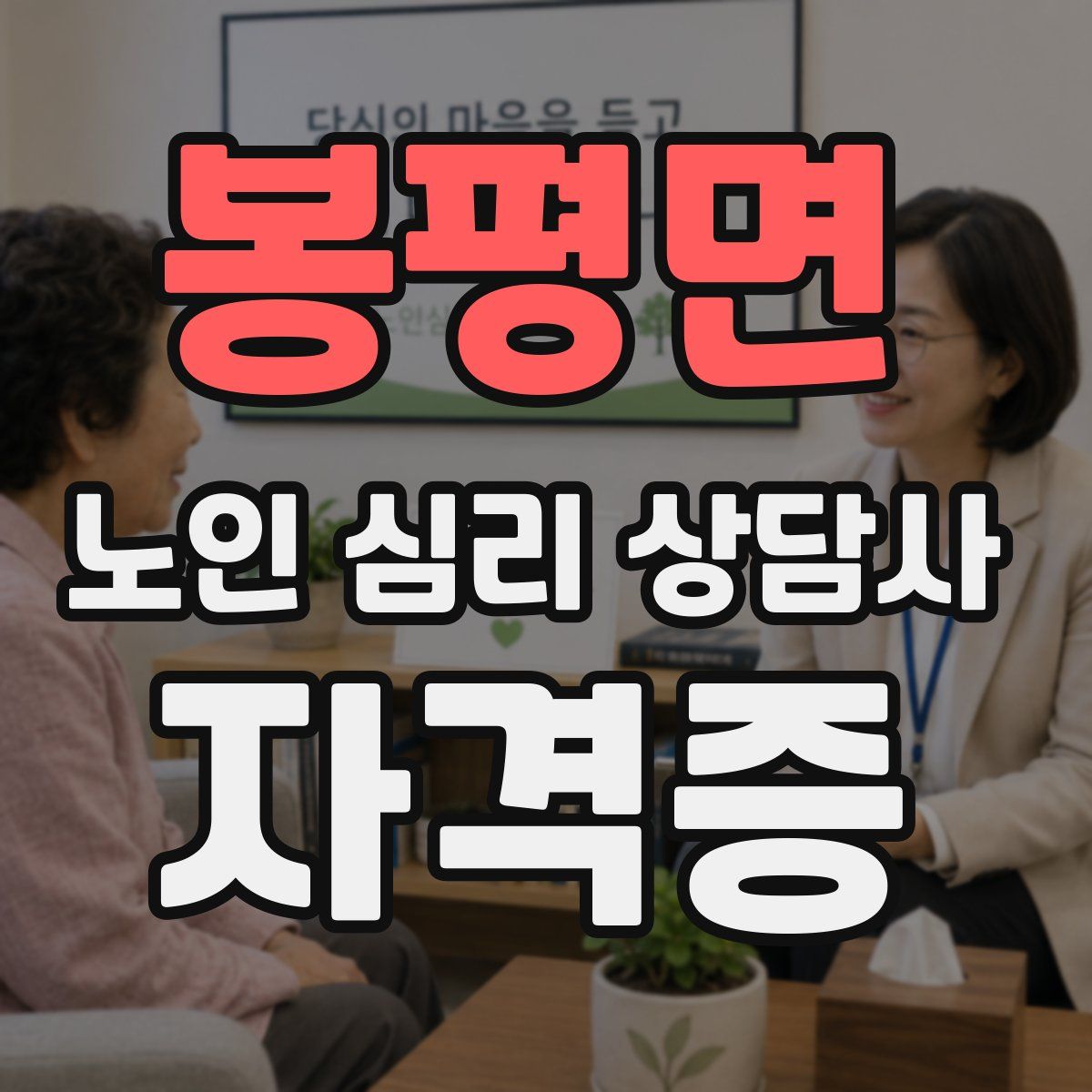 봉평면 노인 심리 상담사 자격증