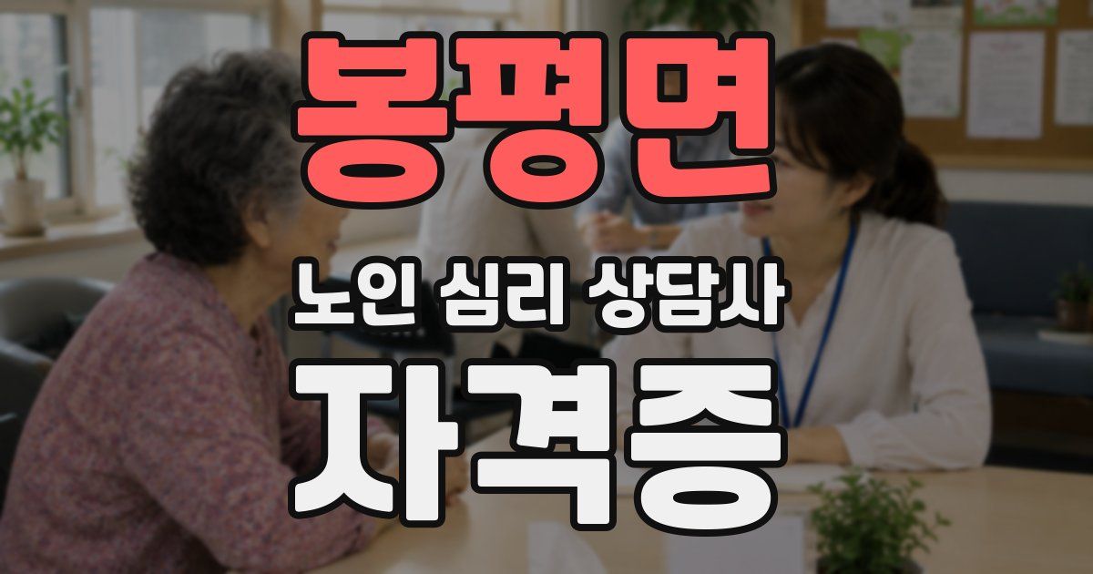 봉평면 노인 심리 상담사 자격증