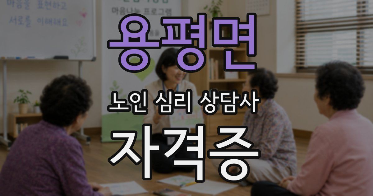 용평면 노인 심리 상담사 자격증