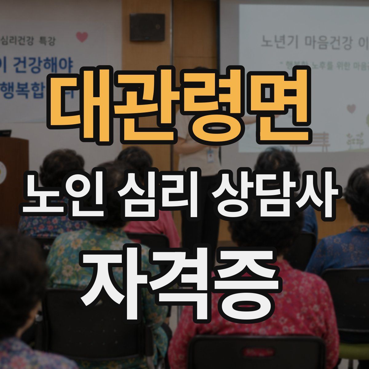 대관령면 노인 심리 상담사 자격증