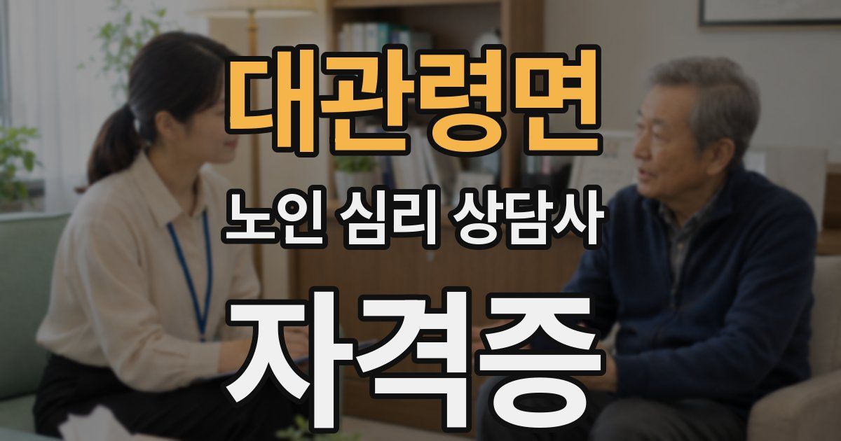 대관령면 노인 심리 상담사 자격증