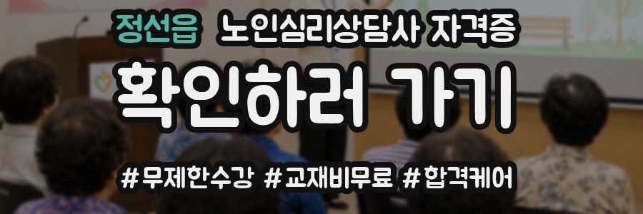 정선읍 노인 심리 상담사 자격증