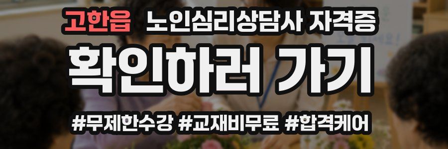고한읍 노인 심리 상담사 자격증