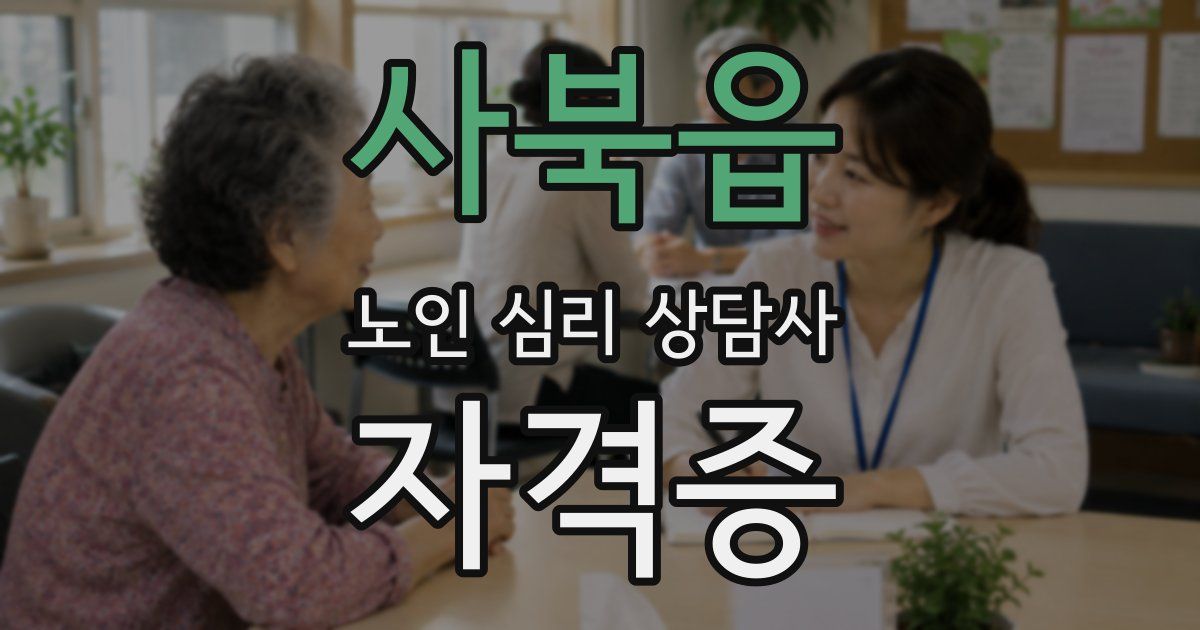 사북읍 노인 심리 상담사 자격증