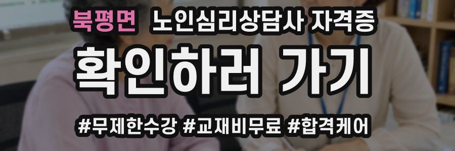 북평면 노인 심리 상담사 자격증
