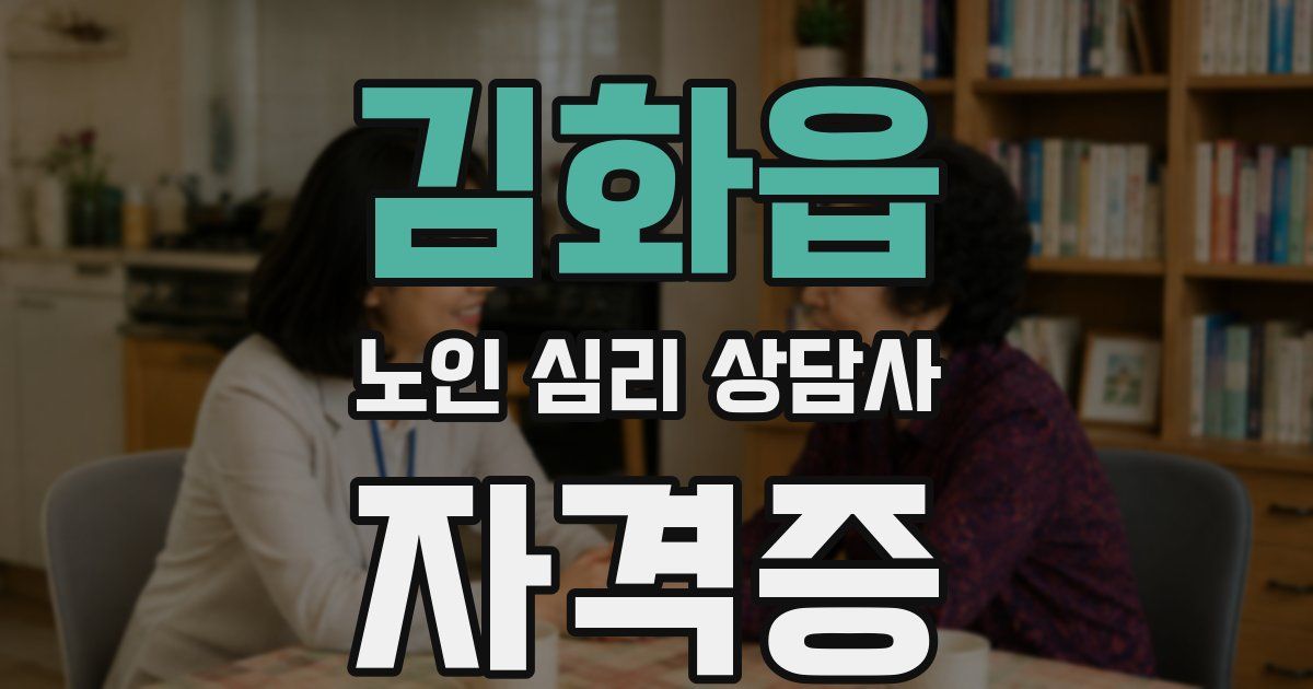 김화읍 노인 심리 상담사 자격증