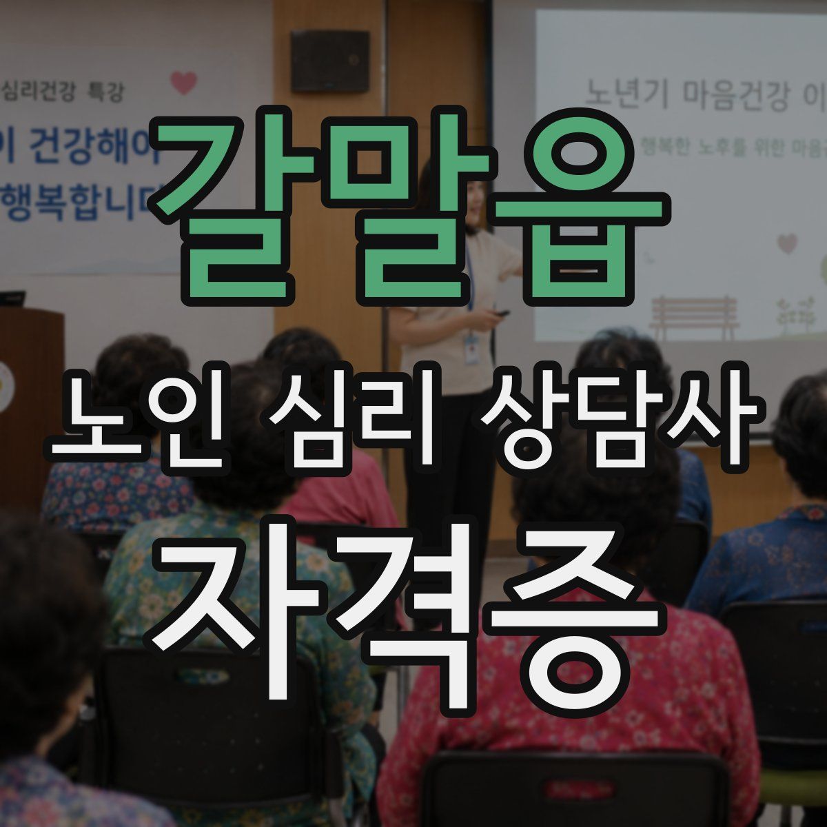 갈말읍 노인 심리 상담사 자격증