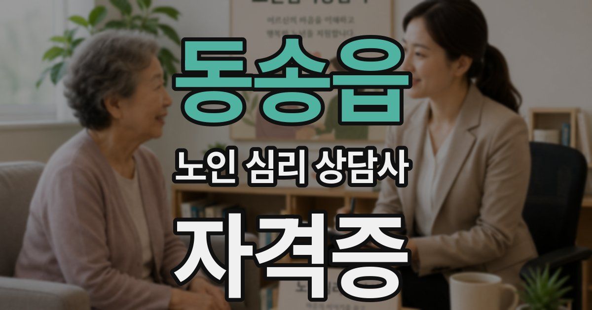 동송읍 노인 심리 상담사 자격증