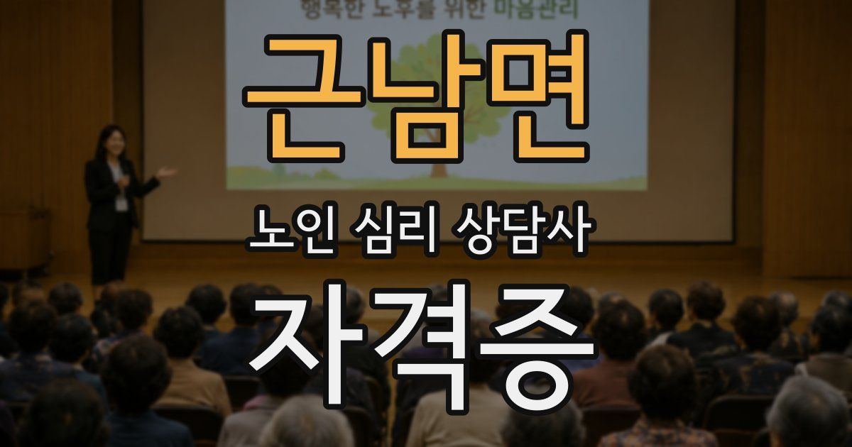 근남면 노인 심리 상담사 자격증