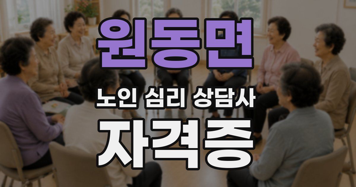 원동면 노인 심리 상담사 자격증