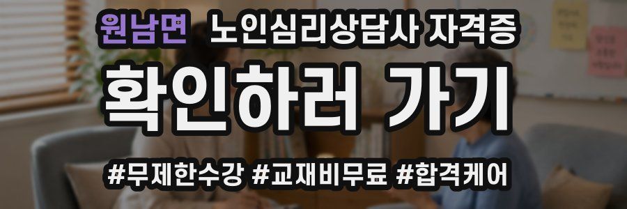 원남면 노인 심리 상담사 자격증