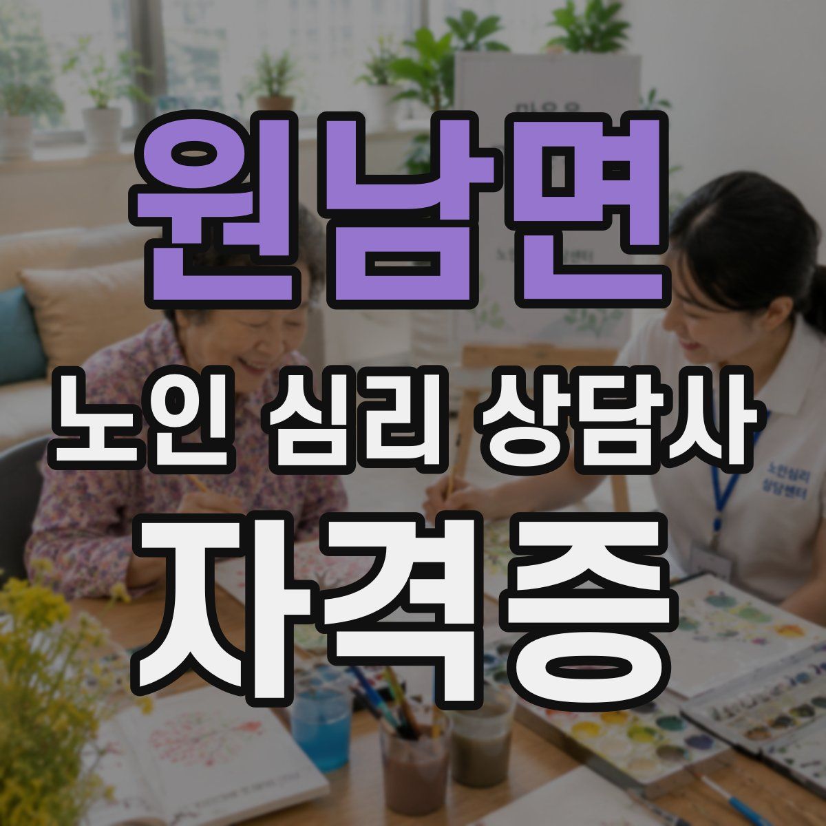 원남면 노인 심리 상담사 자격증