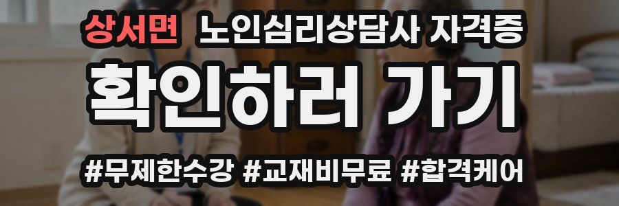상서면 노인 심리 상담사 자격증