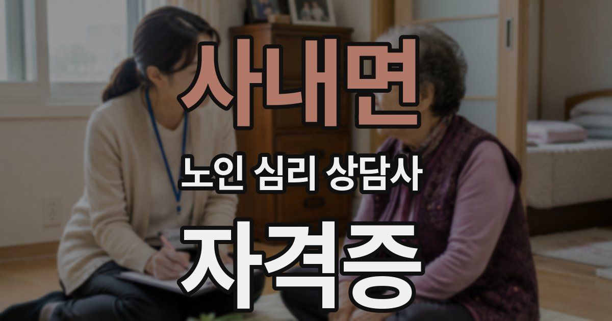 사내면 노인 심리 상담사 자격증