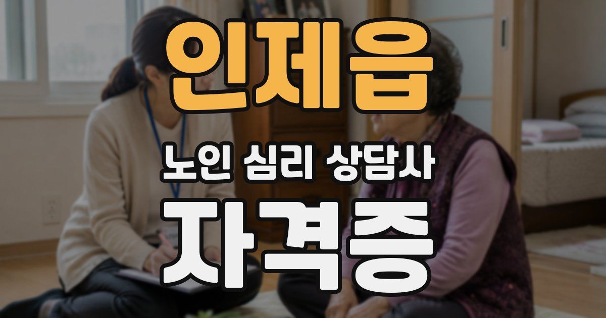 인제읍 노인 심리 상담사 자격증