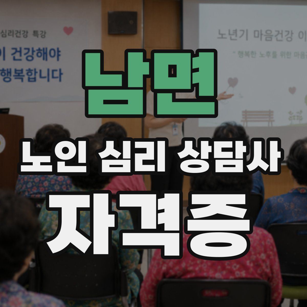 남면 노인 심리 상담사 자격증
