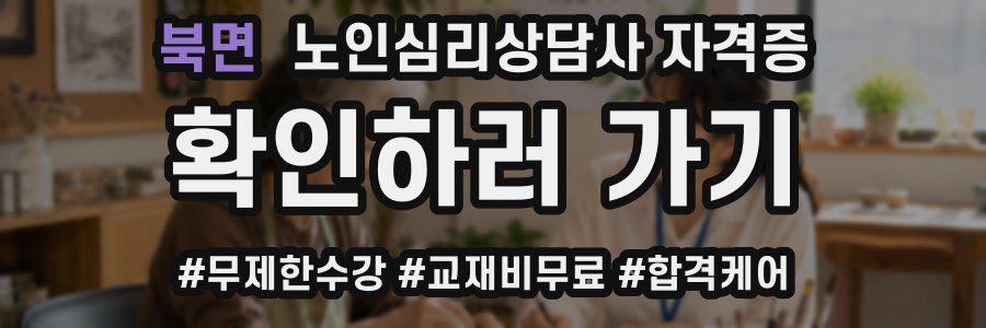 북면 노인 심리 상담사 자격증