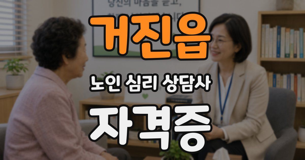거진읍 노인 심리 상담사 자격증