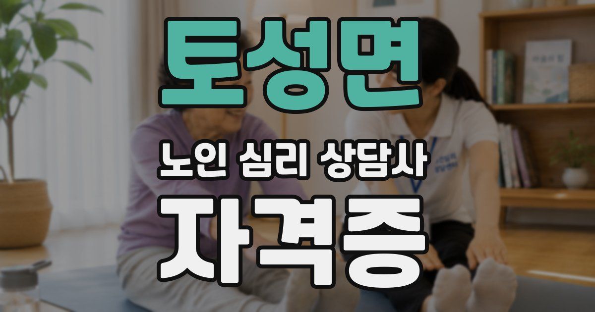 토성면 노인 심리 상담사 자격증