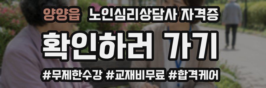 양양읍 노인 심리 상담사 자격증