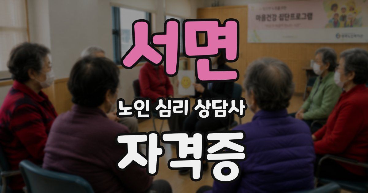 서면 노인 심리 상담사 자격증