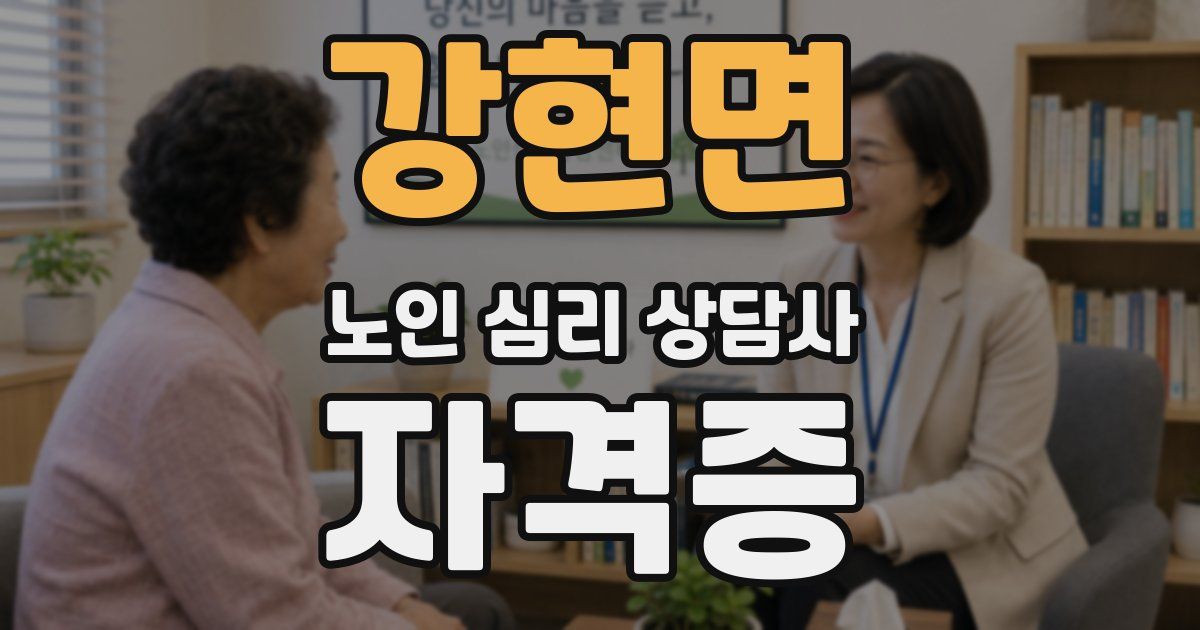 강현면 노인 심리 상담사 자격증
