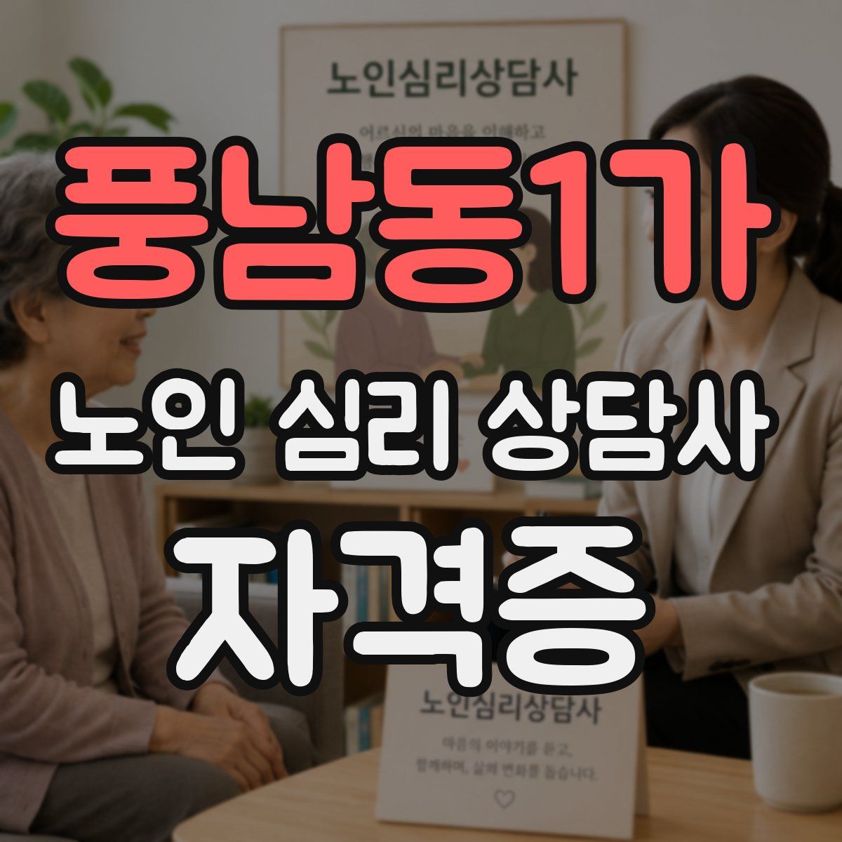 풍남동1가 노인 심리 상담사 자격증