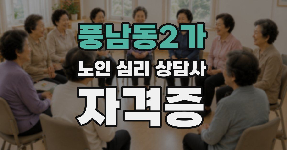 풍남동2가 노인 심리 상담사 자격증