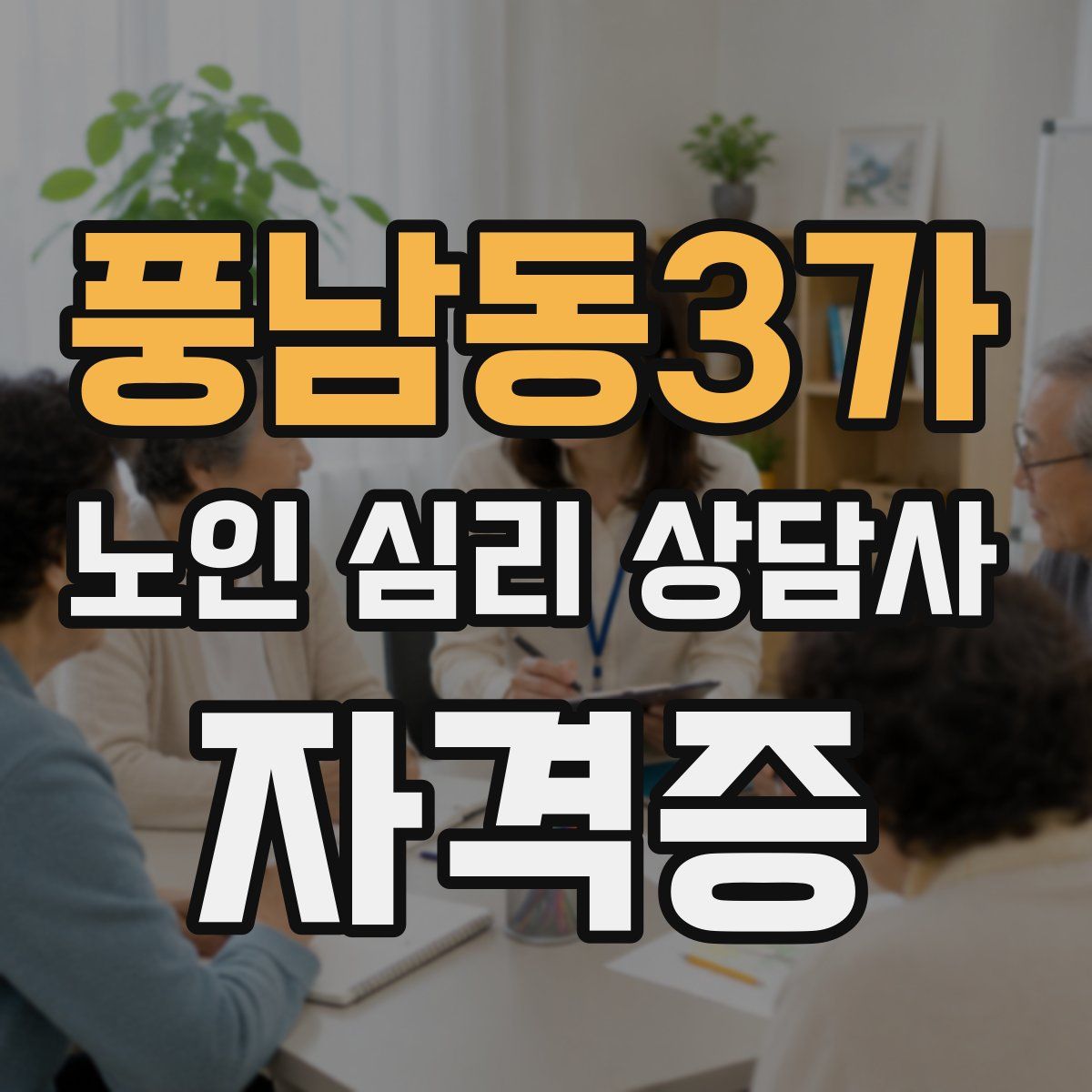 풍남동3가 노인 심리 상담사 자격증