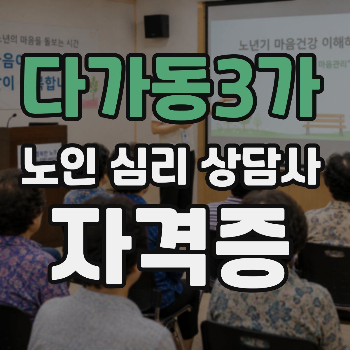 다가동3가 노인 심리 상담사 자격증
