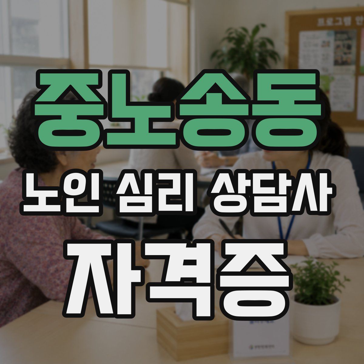 중노송동 노인 심리 상담사 자격증
