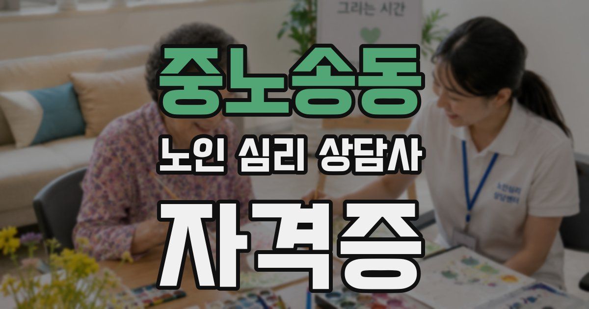 중노송동 노인 심리 상담사 자격증