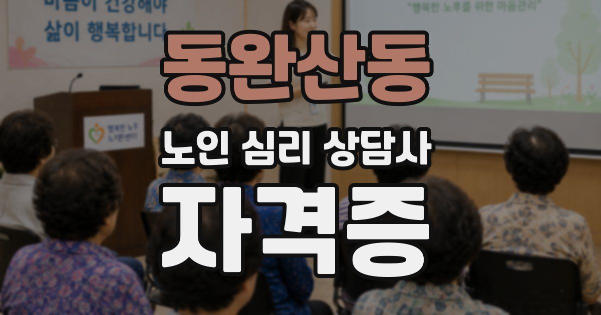 동완산동 노인 심리 상담사 자격증