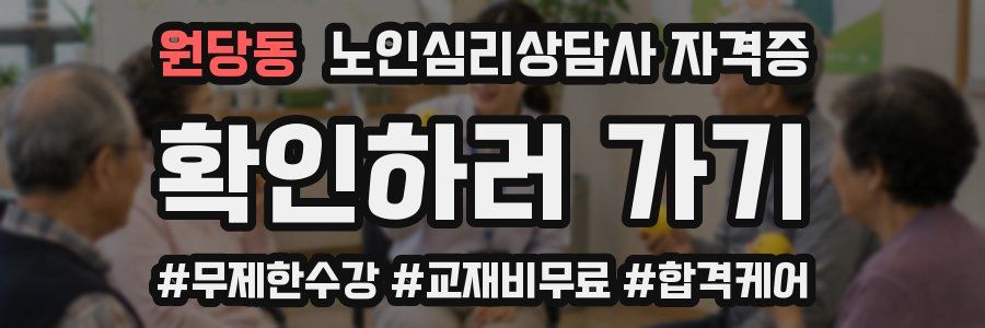 원당동 노인 심리 상담사 자격증