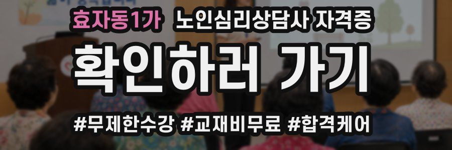 효자동1가 노인 심리 상담사 자격증